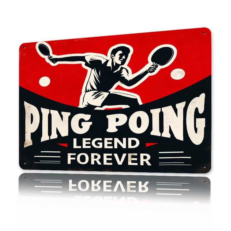 Table Tennis Dimension - Sinal de lata de metal vintage