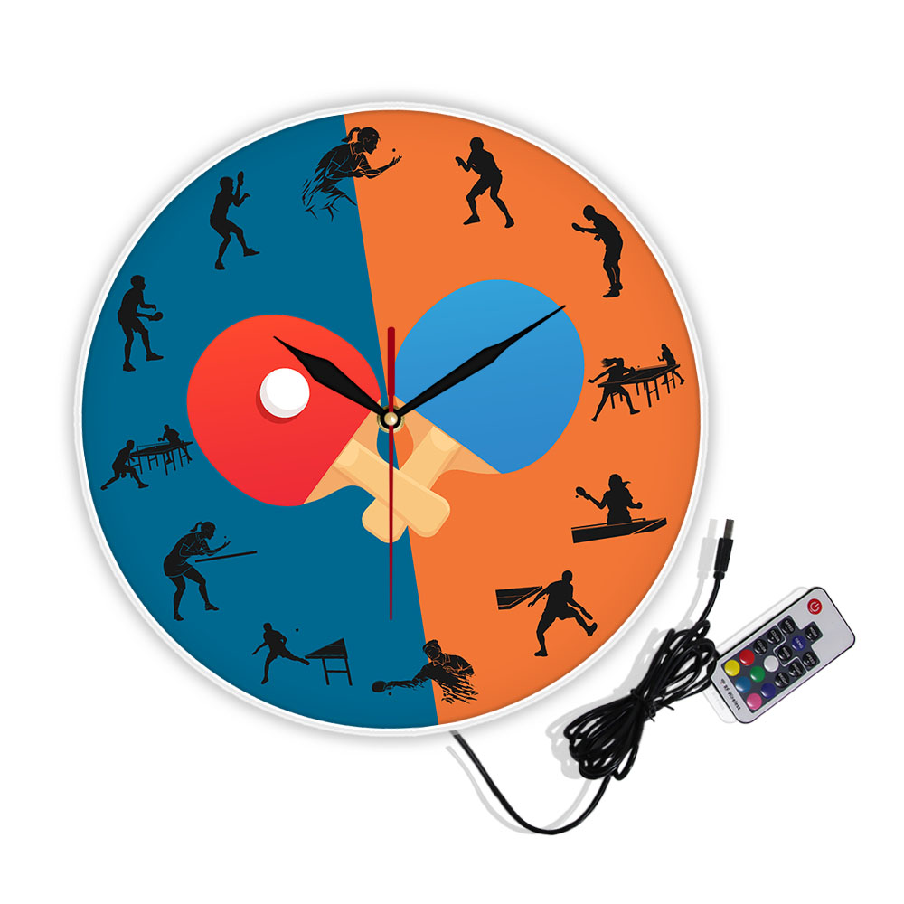 Relógio de parede estampado pa - Table Tennis Dimension avaliação e preço